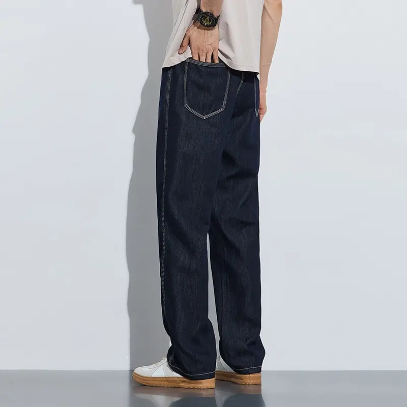 Herren Bequeme und lässige Weit geschnittene Denim-Hose Drune