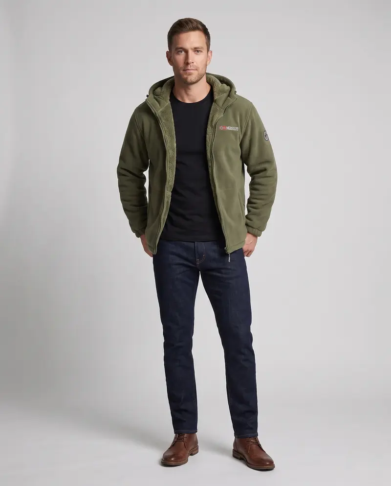 Herren Bequeme und Warme Fleecejacke Drune