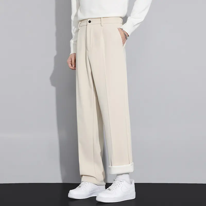 Herren Bequeme Weitgeschnittene Chino-Hose