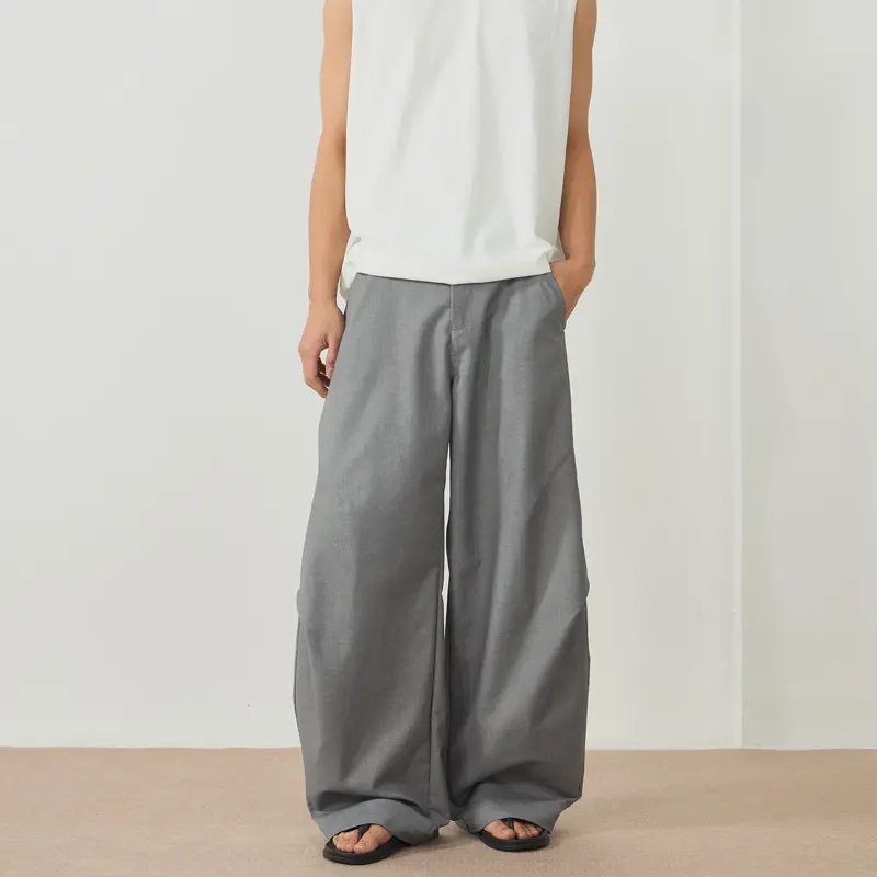 Herren Bodentiefe Oversize-Twillhose mit extra weitem Bein und cleanem Minimaldesign Drune