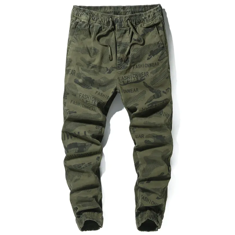 Herren Camouflage-Jogginghose mit elastischem Tunnelzugbund, tapered Schnitt und Allover-Print Drune