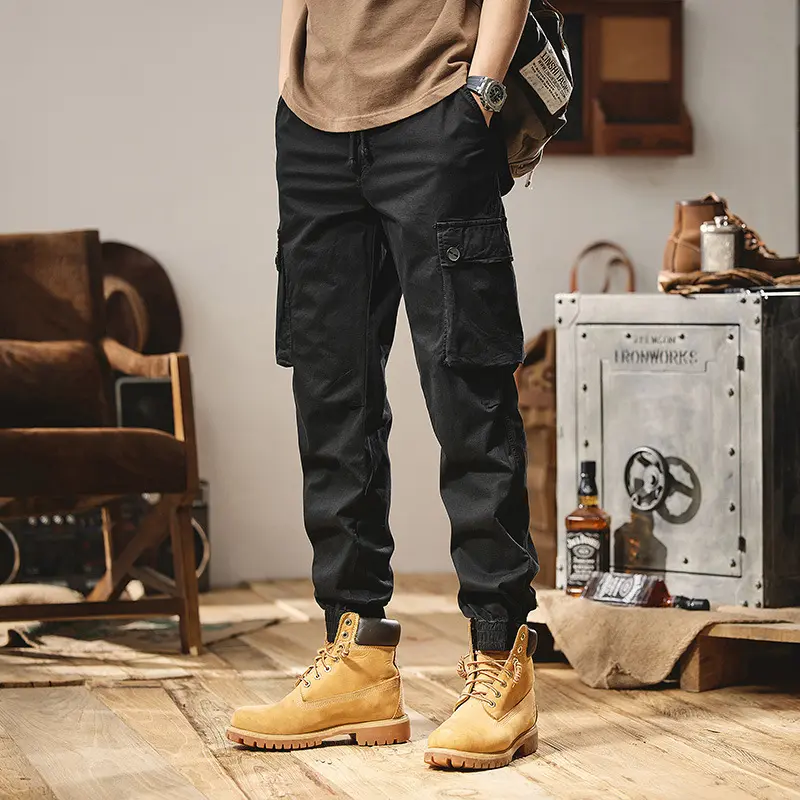 Herren Canvas-Cargojogger mit verstärkten Kniepaneelen, elastischem Komfortbund und Organizer-Taschen Drune