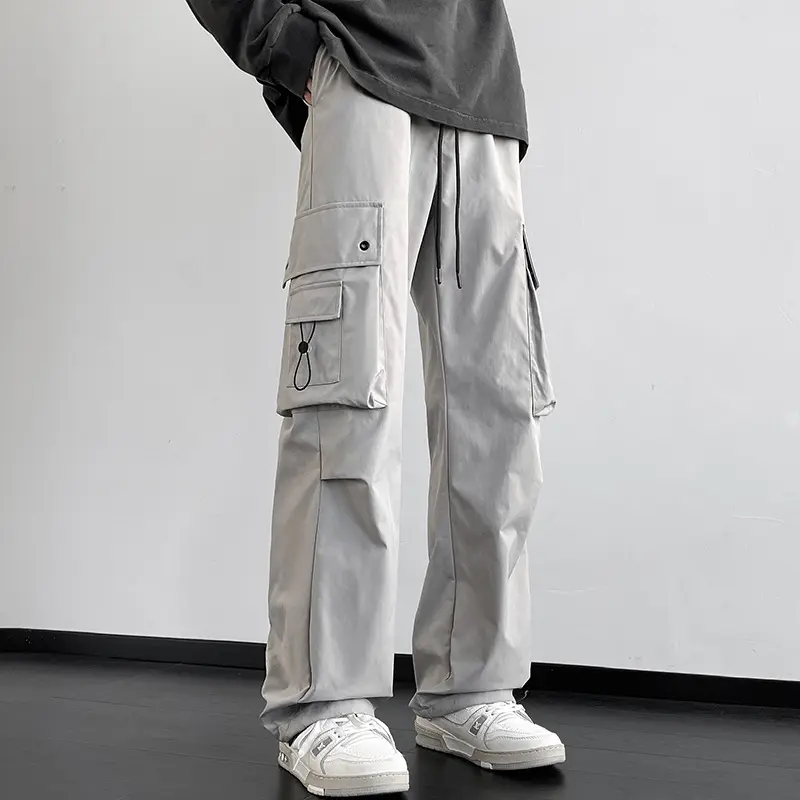 Herren Cargo-Freizeithose mit weitem Bein, Multitaschen und Tunnelzug Drune
