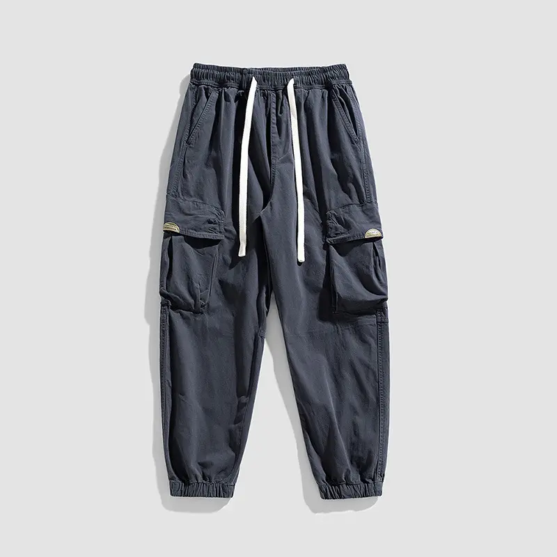 Herren Cargo-Jogger im Military-Style aus Baumwoll-Twill mit Tunnelzugbund und Mehrfachklappentaschen Drune