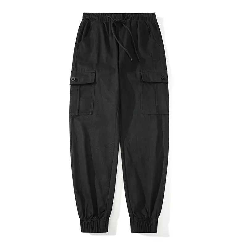 Herren Cargo-Joggerhose mit elastischem Bund, Klappentaschen und gerippten Knöcheln Drune