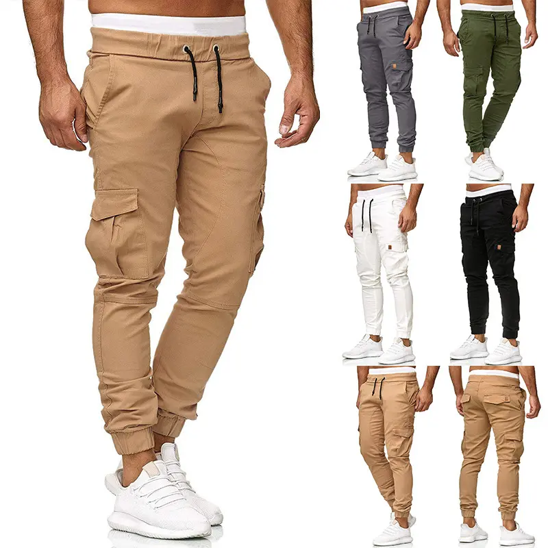 Herren Cargo-Joggerhose mit elastischem Bund, Kordelzug und tapered Bein Drune
