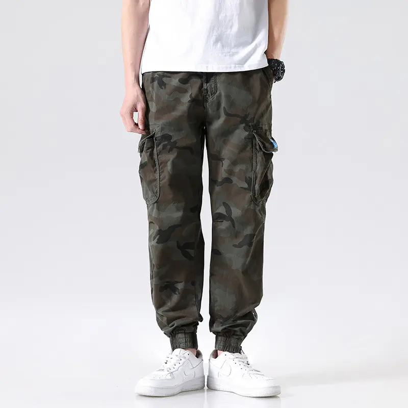 Herren Cargo-Jogginghose im Camouflage-Utility-Design mit großen Klappentaschen Drune