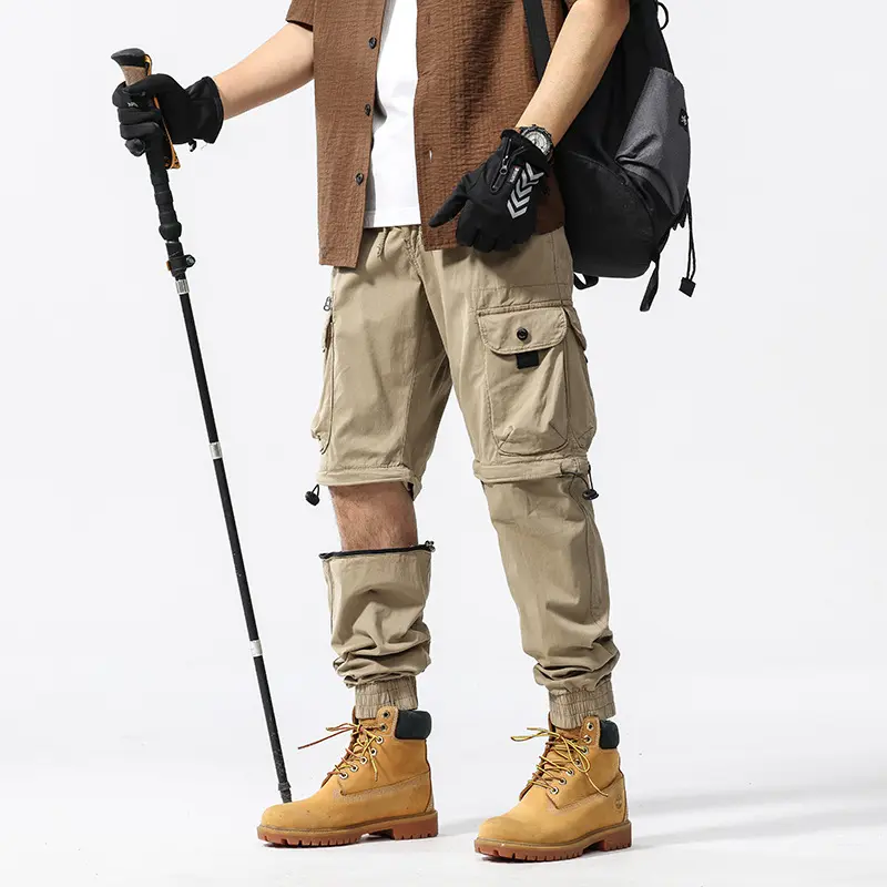 Herren Cargo-Jogginghose im Utility-Stil mit Elastikbund, Kordelzug und Multifachtaschen Drune