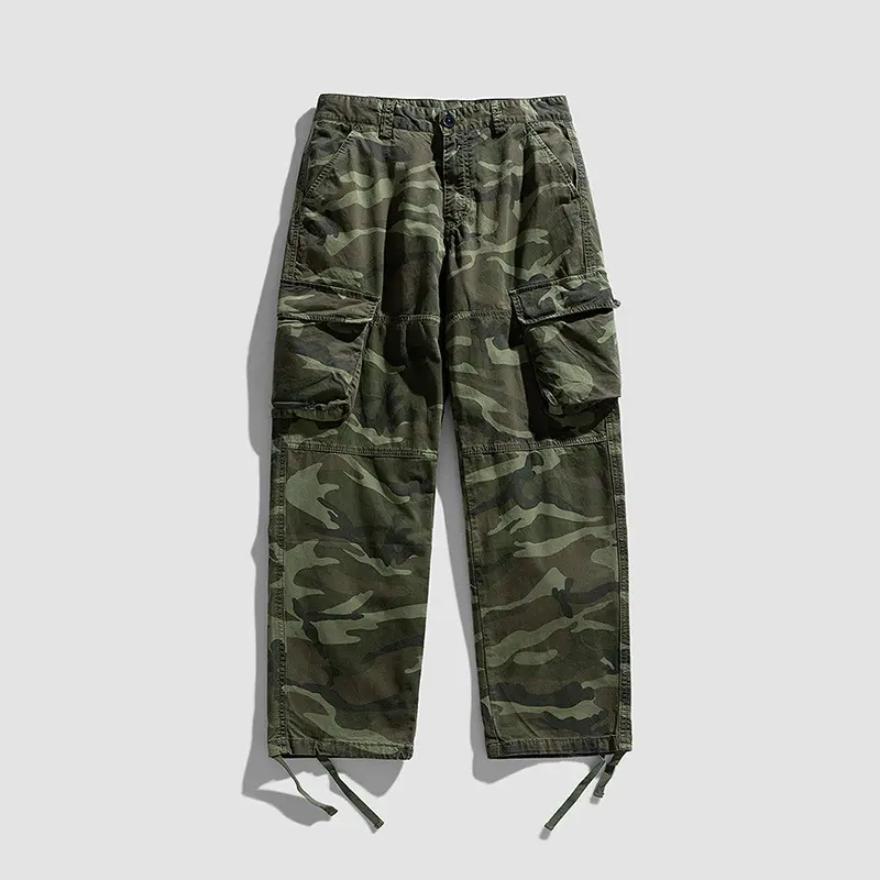 Herren Cargohose im Military-Style mit großvolumigen Klappentaschen und verstellbaren Beinabschlüssen Drune