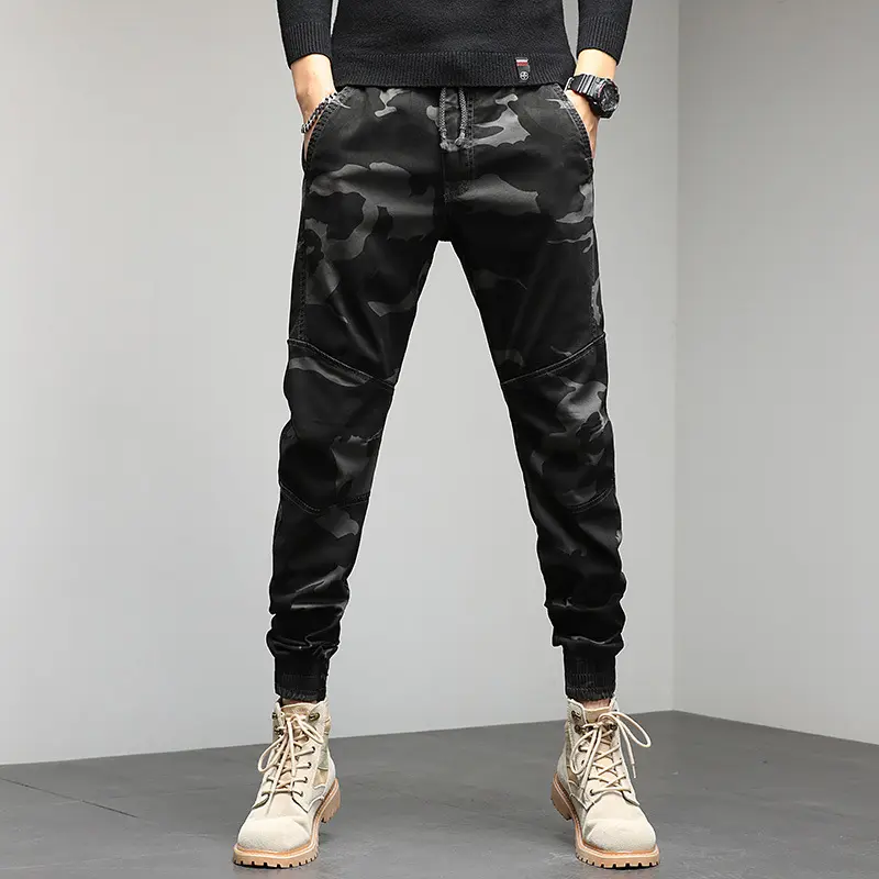 Herren Cargojogger mit Camouflage‑Muster, ergonomischen Kniepaneelen und elastischem Tunnelzugbund Drune