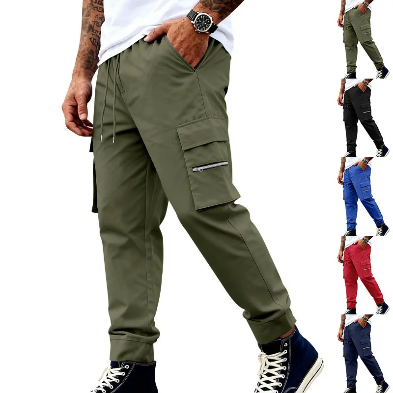 Herren Cargojogger mit elastischem Bund, Kordelzug und Reißverschlusstaschen Drune