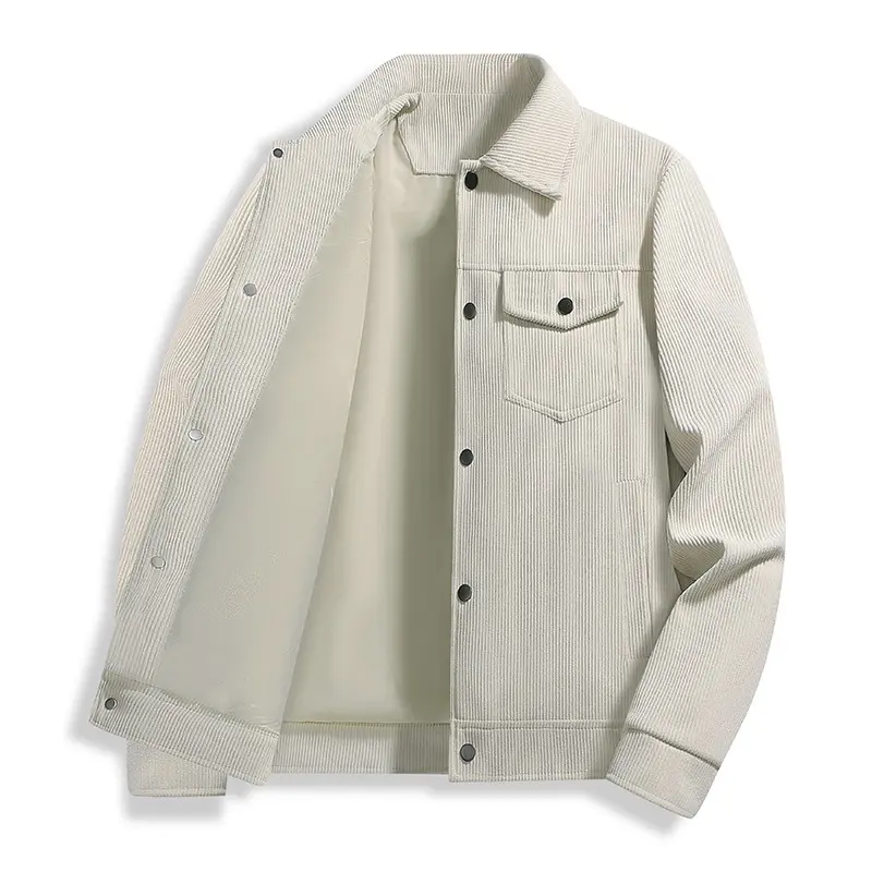 Herren Cord-Truckerjacke mit Thermofutter & Druckknopffront Drune