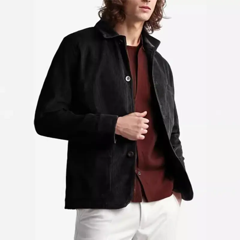 Herren Cord-Workerjacke mit Hemdkragen und aufgesetzten Taschen Drune