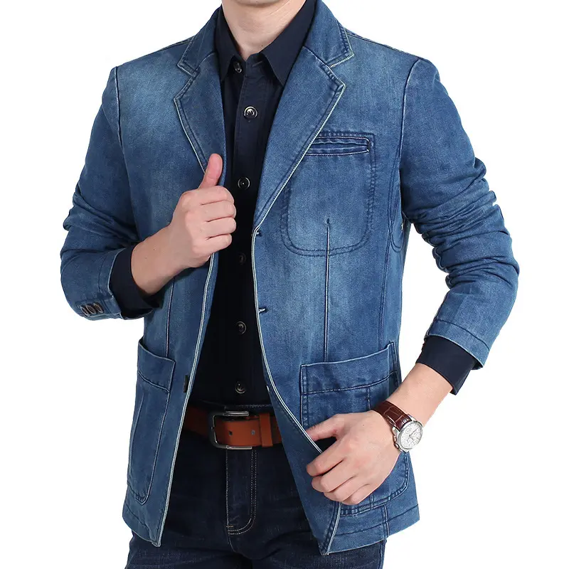 Herren Denim Freizeitblazer Drune