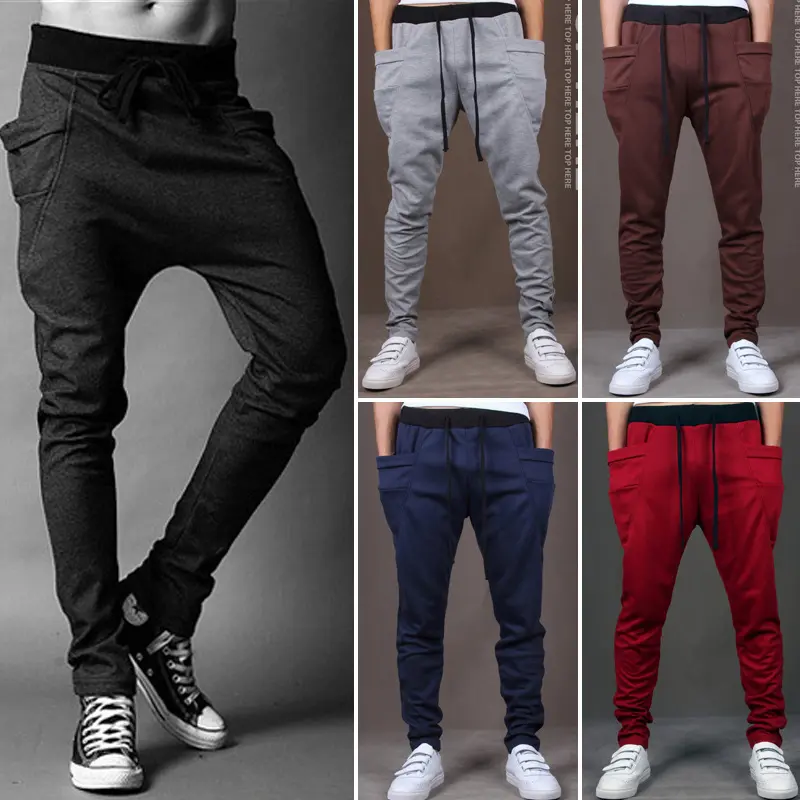 Herren Drop-Crotch Jogginghose mit oversized Außentaschen und schmal zulaufender Beinlinie Drune
