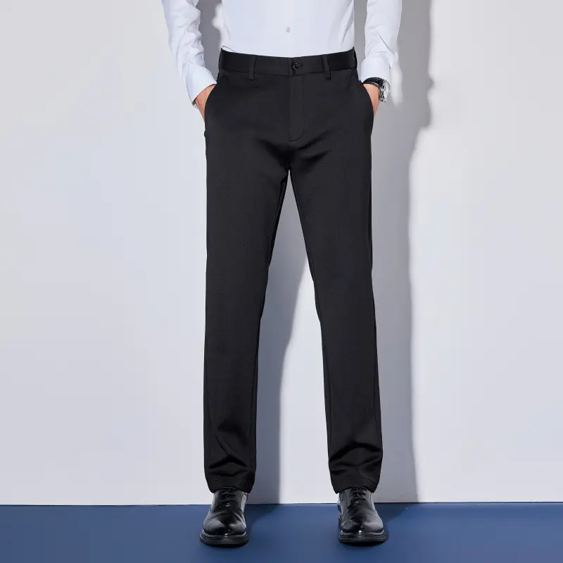 Herren Elegante Business-Hose mit geradem Schnitt und elastischem Bund Drune
