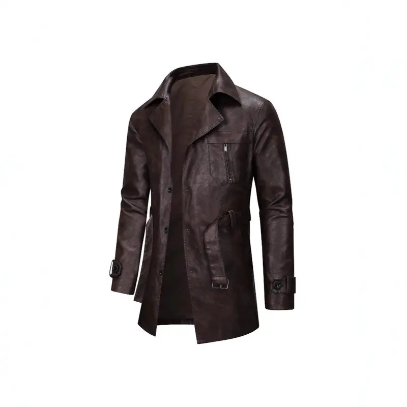 Herren Elegante Kunstlederjacke mit praktischen Taschen Drune