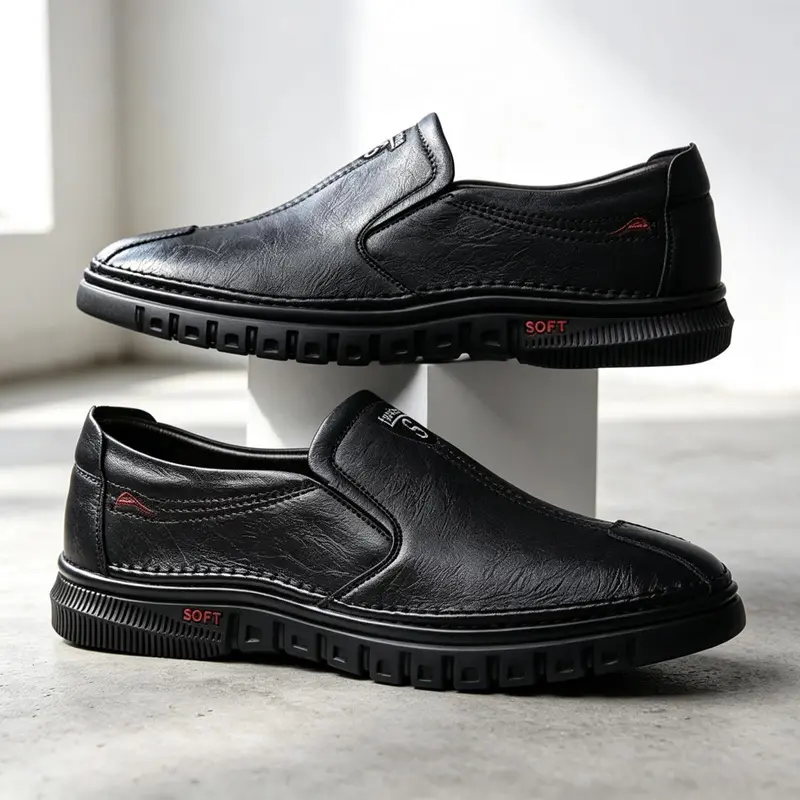 Herren Elegante Leder Slipper Drune