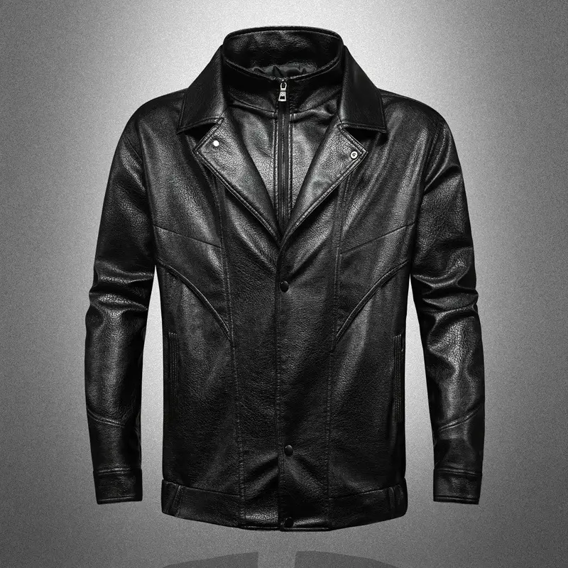 Herren Elegante und Hochwertige Kunstlederjacke Drune