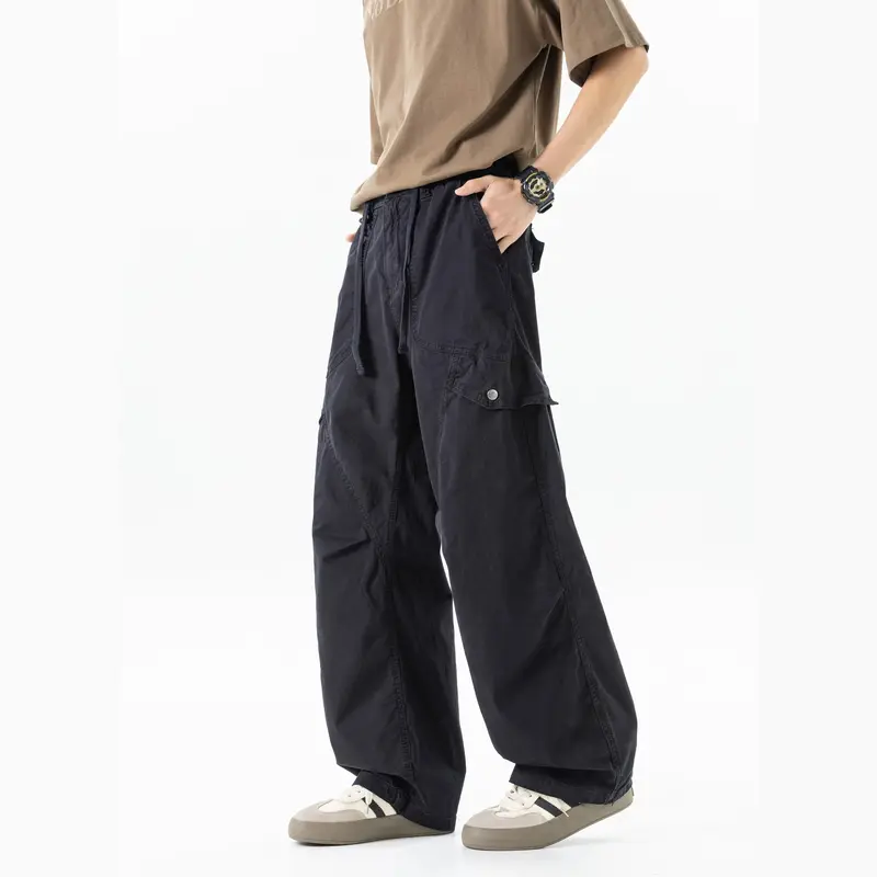 Herren Extraweite Baggy‑Cargohose im Utility‑Workwear‑Look mit elastischem Bund Drune