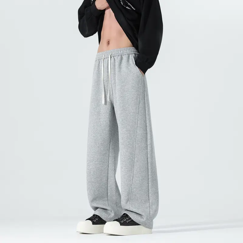 Herren Extraweite Sweatpants im Palazzo‑Look mit Tunnelzugbund und Seitentaschen Drune