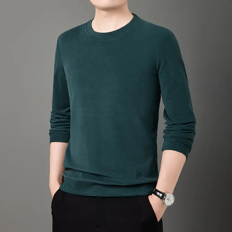 Herren Feiner Rundhals-Pullover aus leichtem Stretch-Strick mit schmaler Silhouette Drune