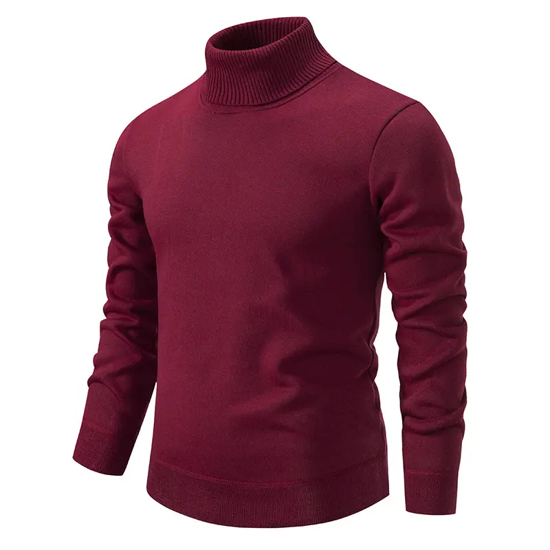 Herren Feinstrick Rollkragenpullover mit schmaler Passform und gerippten Bündchen Drune
