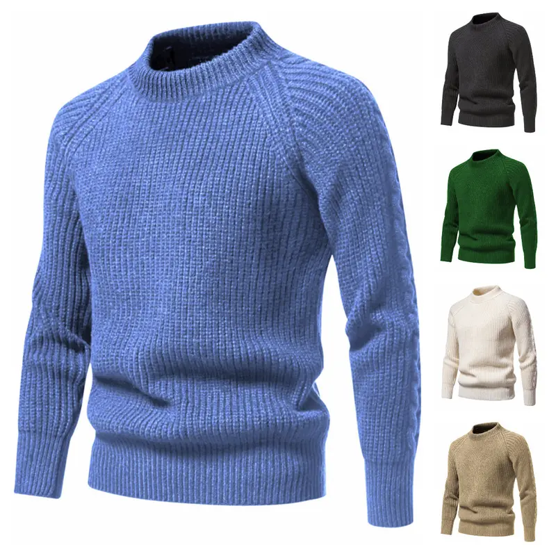 Herren Feinstrickpullover mit kurzem Rollkragen, Raglanärmeln und strukturierter Waffeloptik Drune