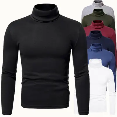 Herren Figurbetonter Rollkragenpullover aus Feinstrick Drune