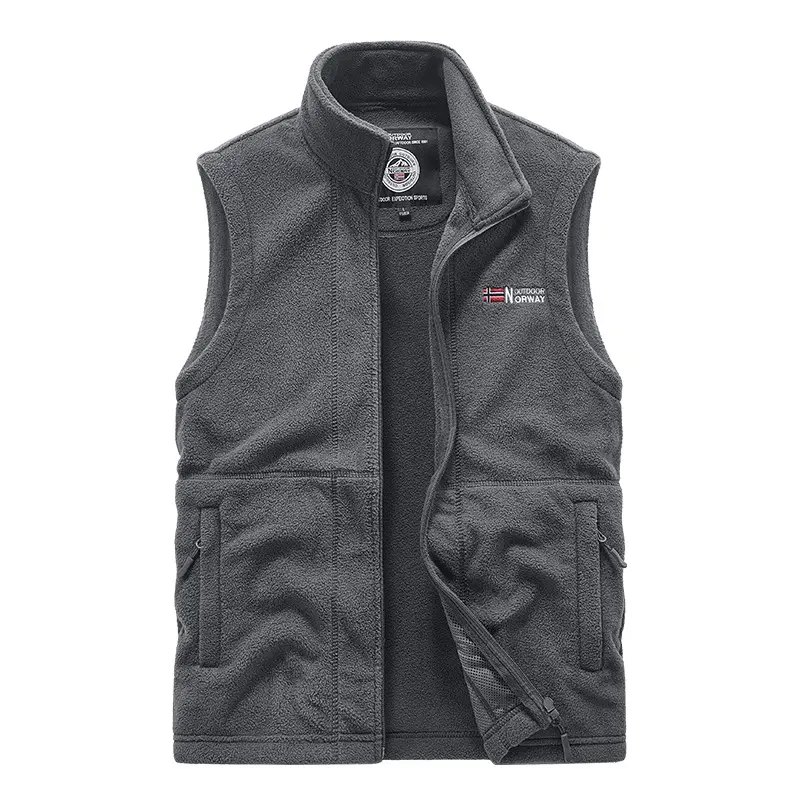 Herren Fleece-Weste mit hohem Kragen und praktischen Taschen Drune