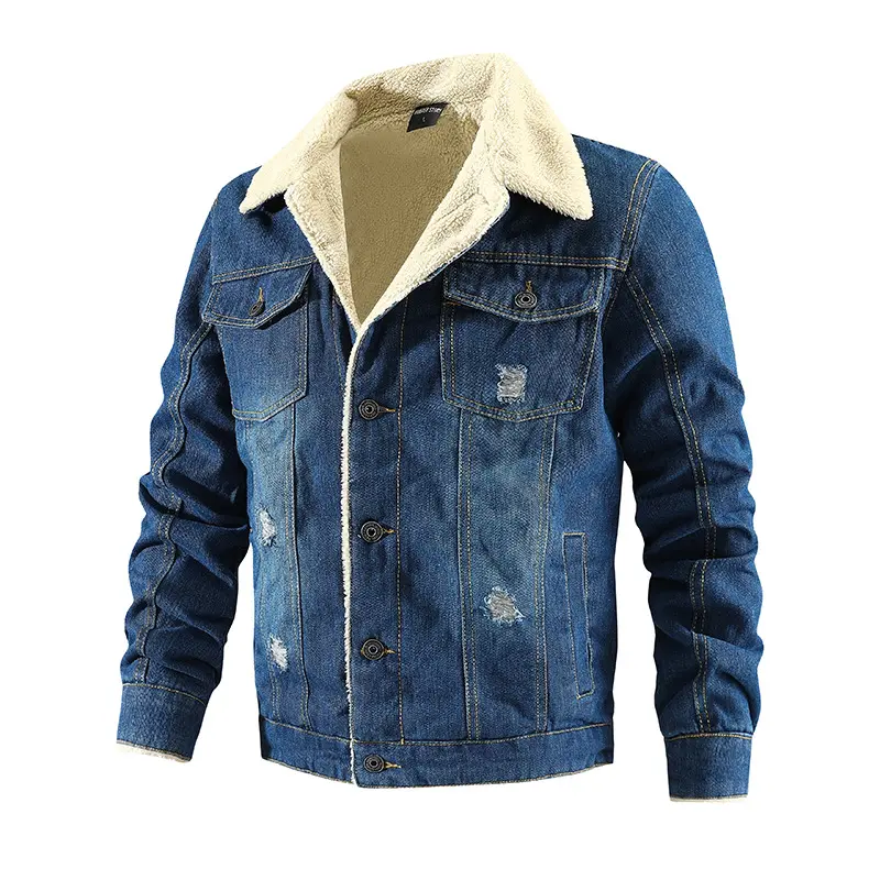 Herren Fleecegefütterte Jeansjacke Drune