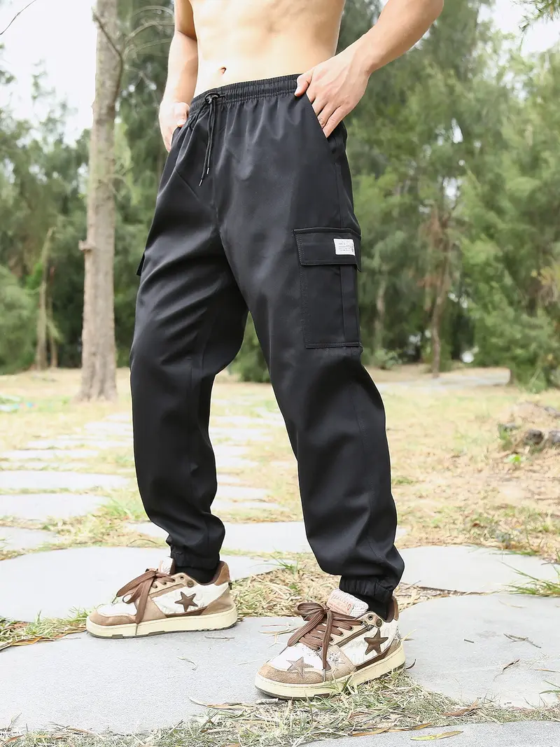 Herren Freizeit Cargo-Hose mit elastischem Bund und praktischen Taschen Drune