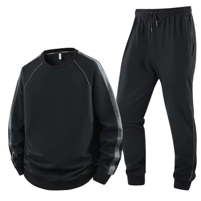 Herren Freizeit-Trainingsanzug-Set aus weichem Jersey mit Raglanärmeln & elastischem Kordelbund Drune