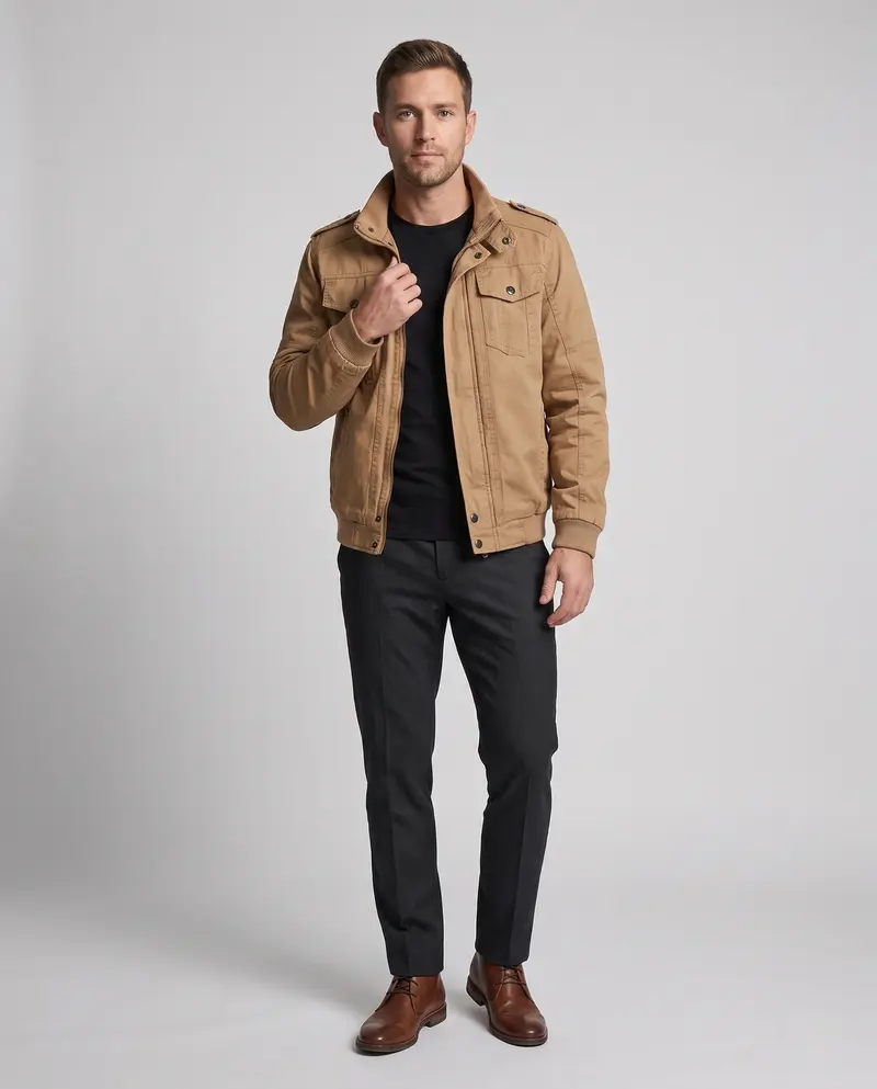 Herren Freizeit Utility-Jacke mit praktischen Taschen Drune