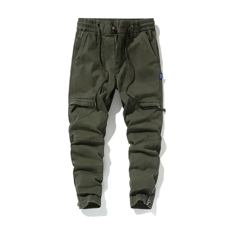 Herren Funktionale Cargo-Joggerhose mit Knieabnähern, Reißverschluss-Knöchel und Elastikbund Drune