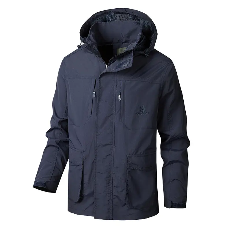 Herren Funktionale Jacke mit verstellbarem Kapuzendesign Drune