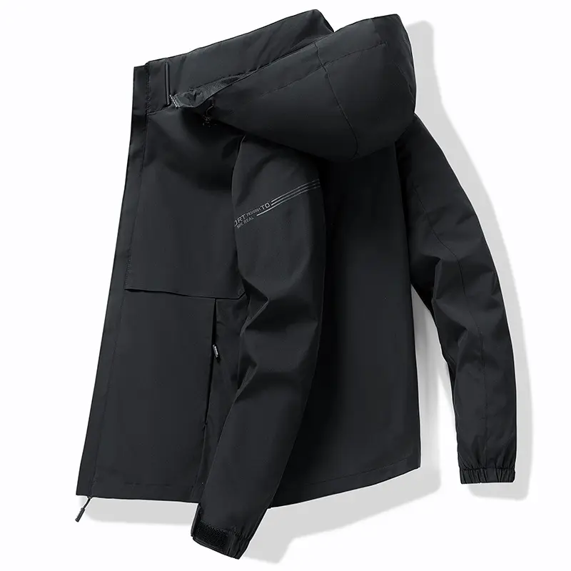 Herren Funktionale Outdoor-Jacke mit verstellbarem Kapuzendesign Drune