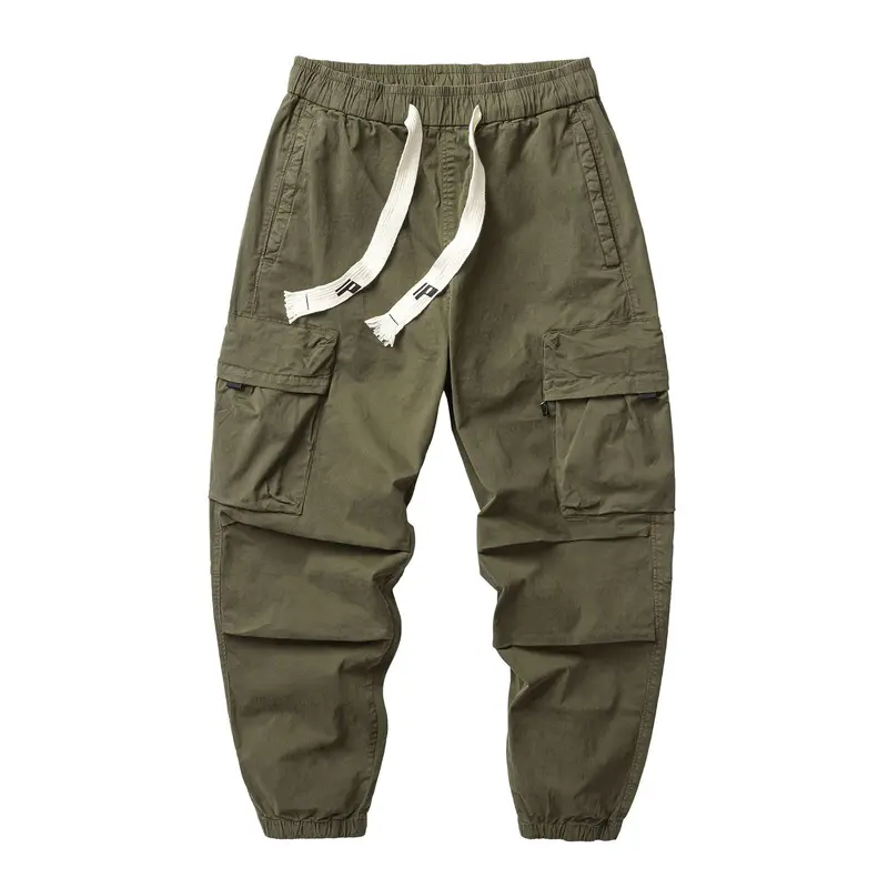 Herren Funktionelle Cargo-Joggerhose aus Baumwoll-Twill mit elastischem Tunnelzugbund und Klapp‑Utility‑Taschen Drune