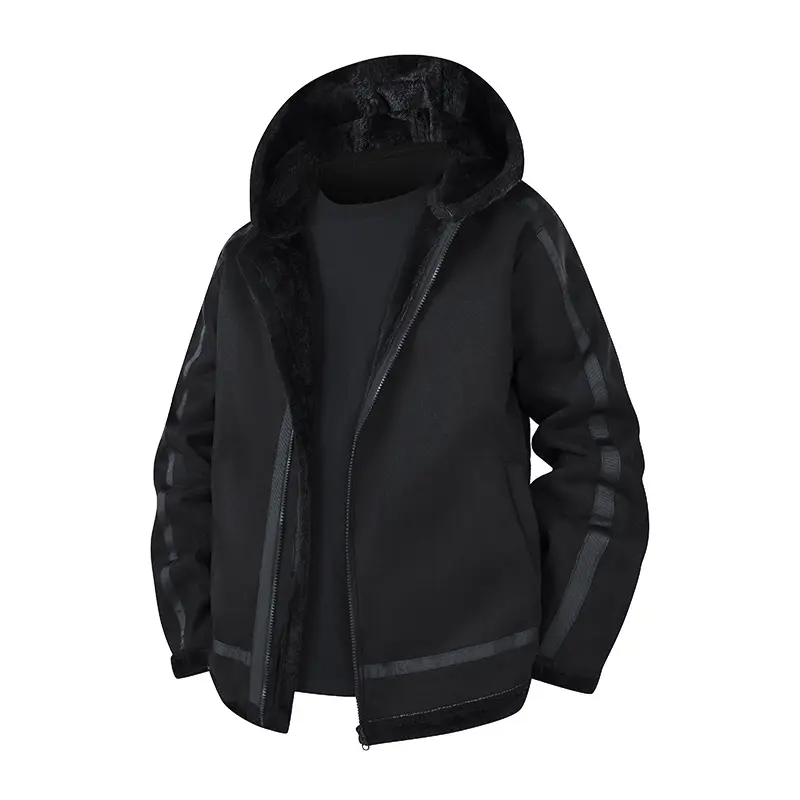 Herren Gefütterte Kapuzenjacke mit Teddyfutter und windabweisender Außenhülle Drune