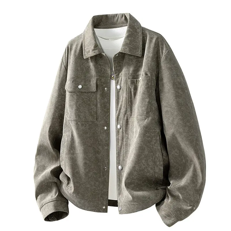Herren Gemusterte Cordjacke mit praktischen Taschen Drune