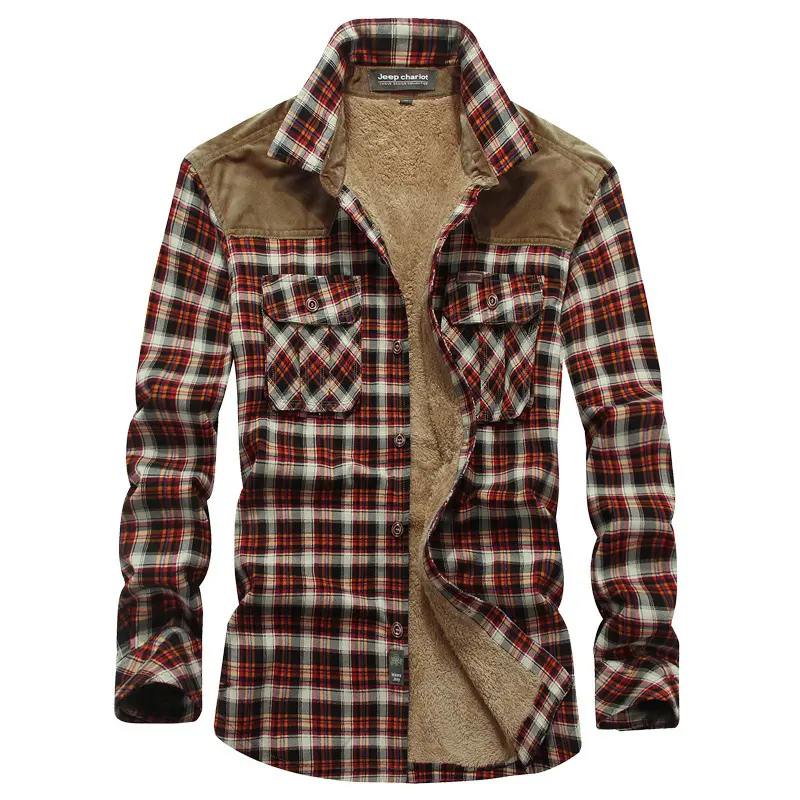 Herren Gemusterte Flanellhemdjacke Drune