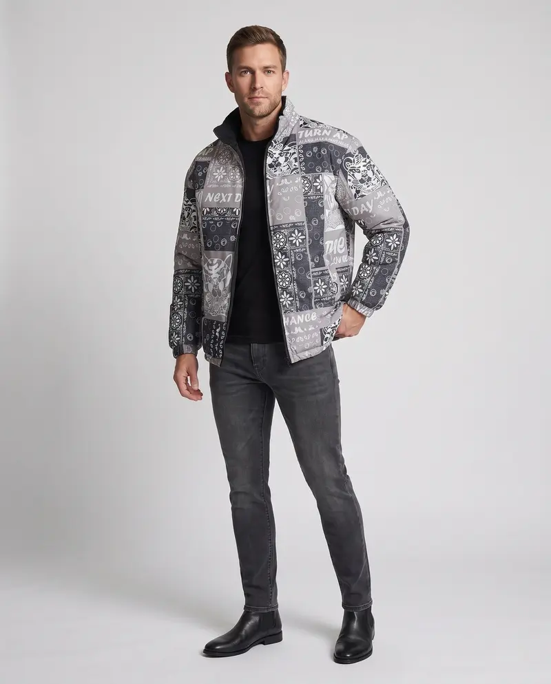 Herren Gemusterte Pufferjacke Drune