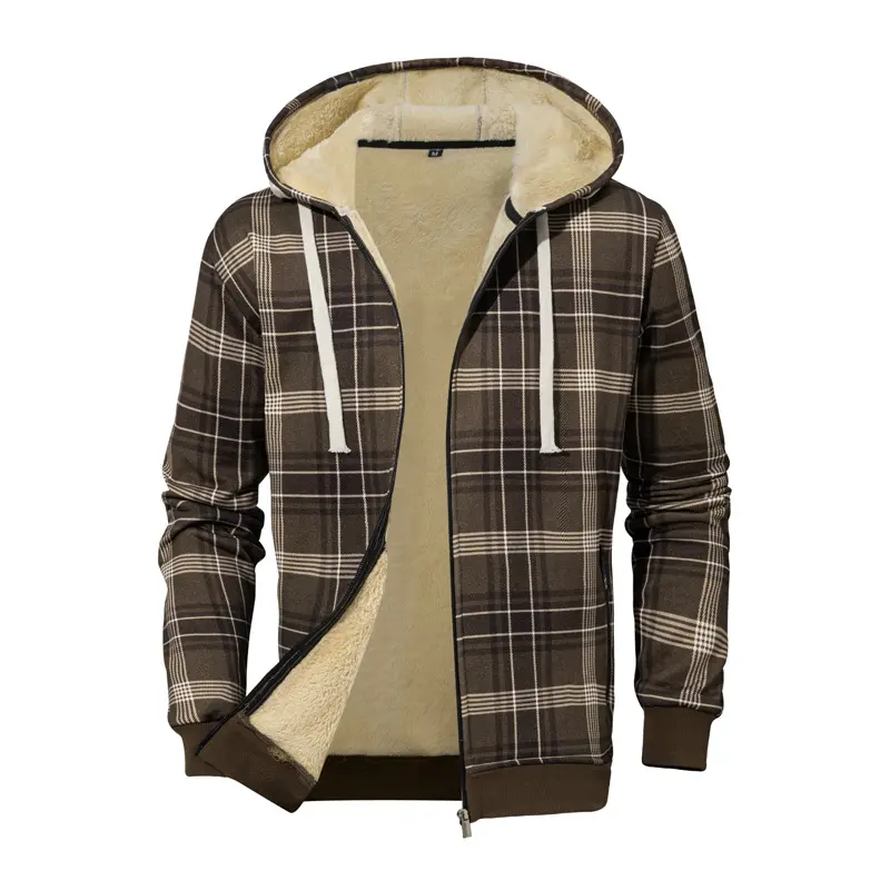 Herren Gemütliche Fleecejacke im karierte Design Drune