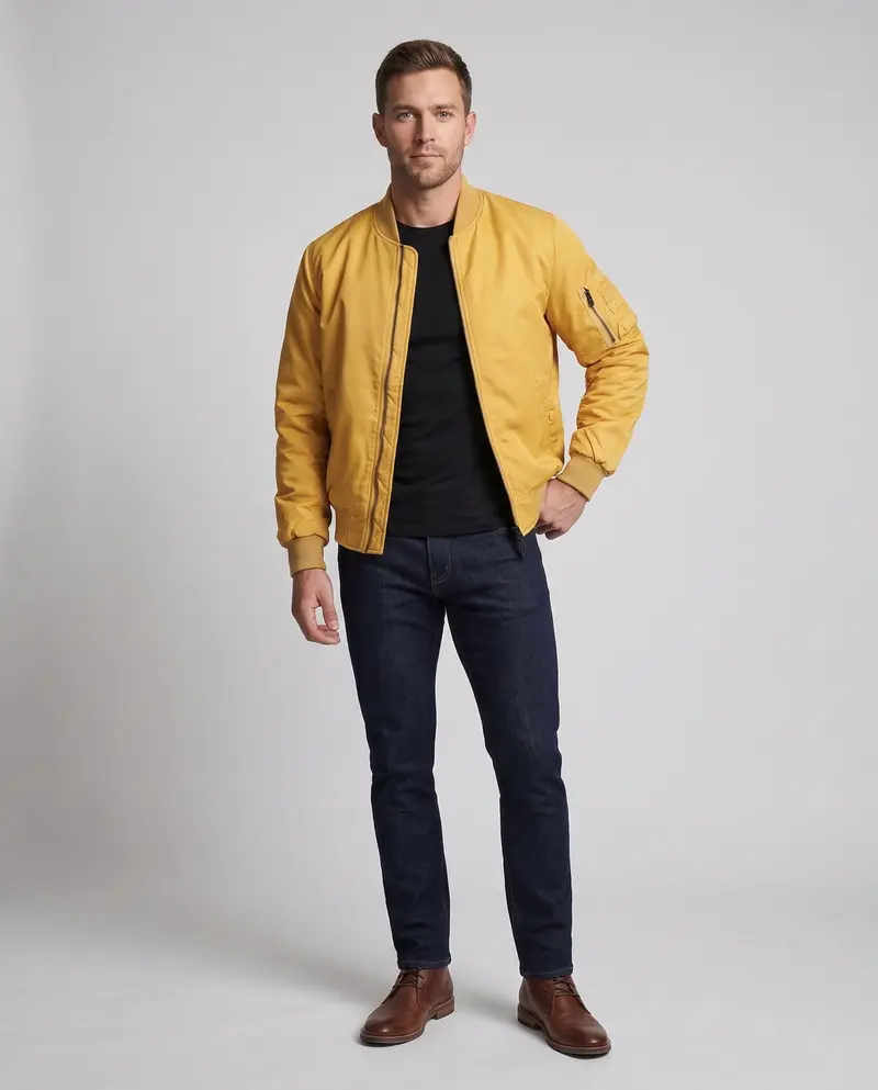 Herren gepolsterte Bomberjacke im Aviator-Stil mit Sleeve Utility Pocket und gepolstertem Thermofutter Drune