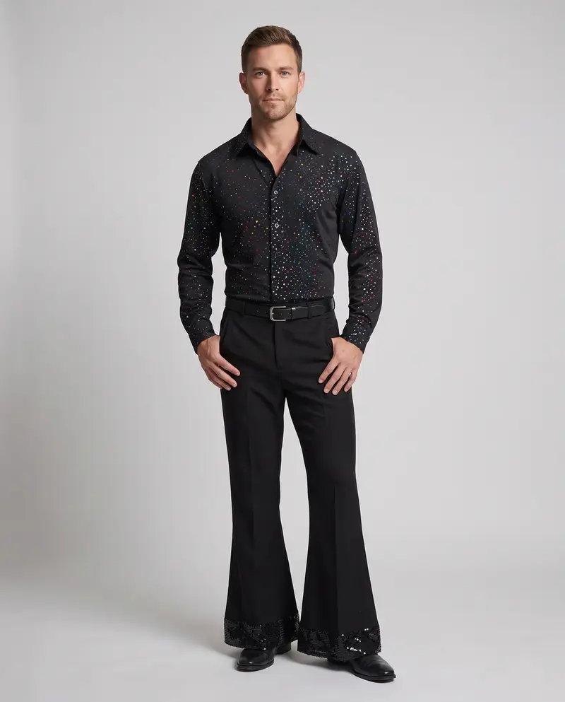 Herren Glitzerndes Retro-Disco-Outfit Drune