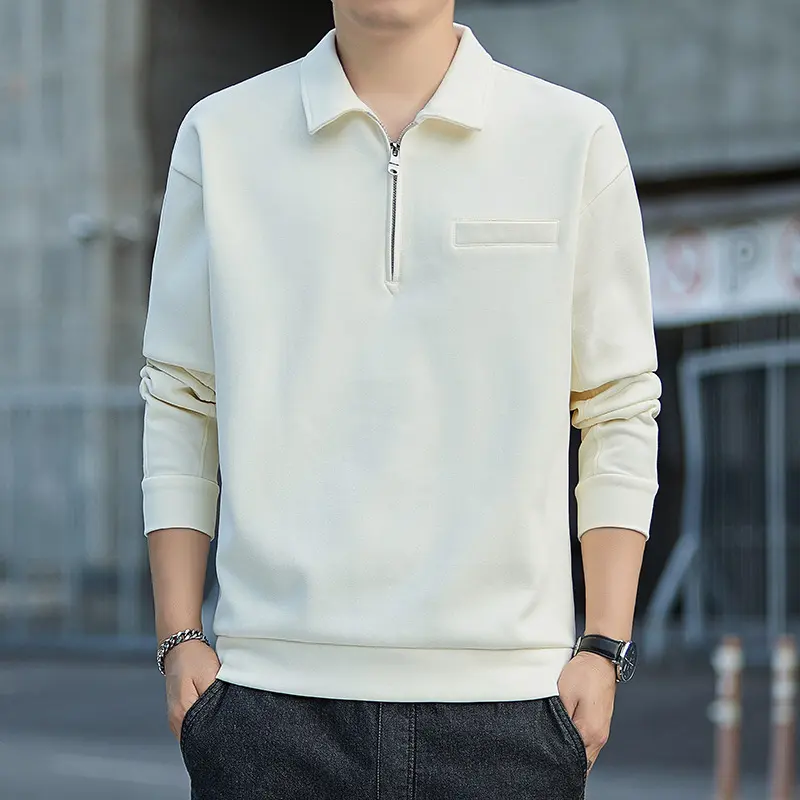 Herren Halbzip-Sweatshirt mit Polokragen und Brustleistentasche Drune