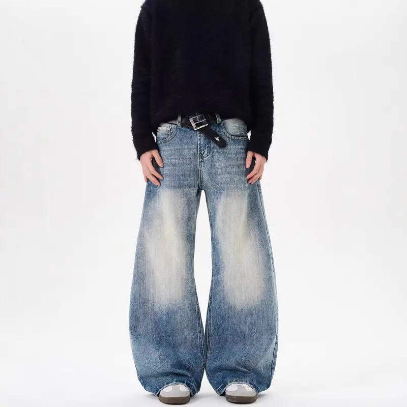 Herren Hochgeschnittene Weitgeschnittene Jeans Drune