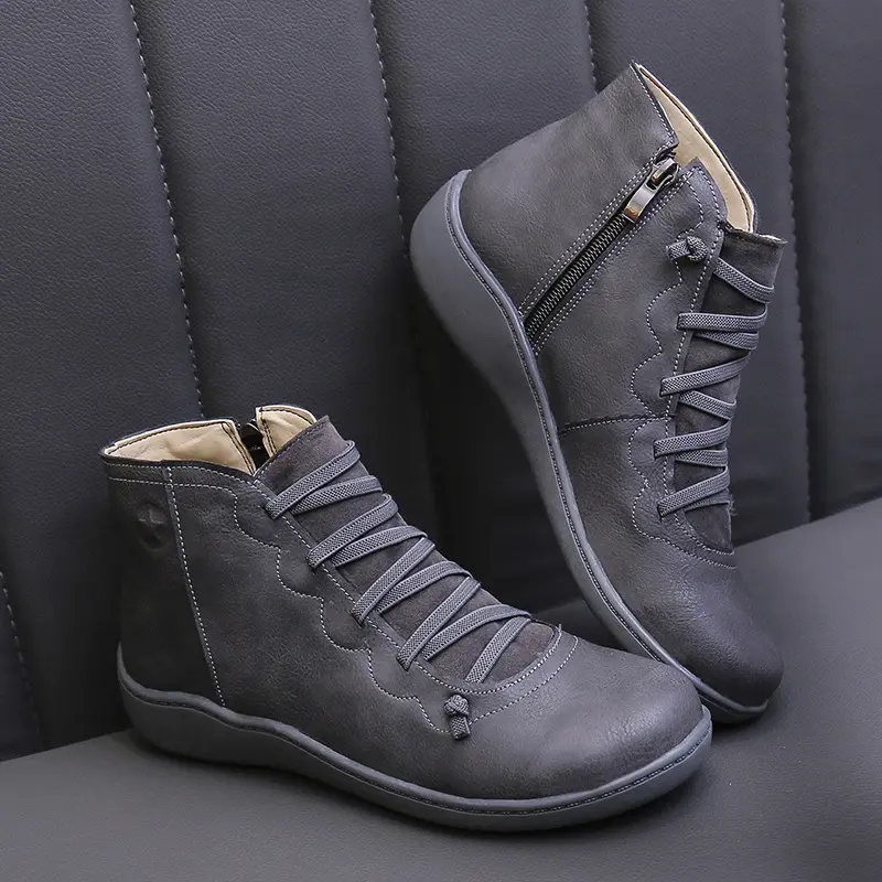 Herren Hochgeschnittener Leder-Sneaker mit elastischer Schnürung und ergonomischer Gummisohle Drune