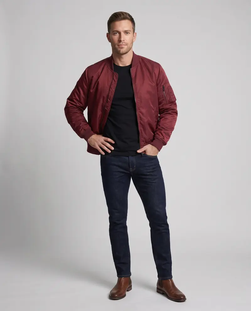 Herren isolierte MA-1 Bomberjacke mit Armtasche, thermischer Isolierung und Rippenbündchen