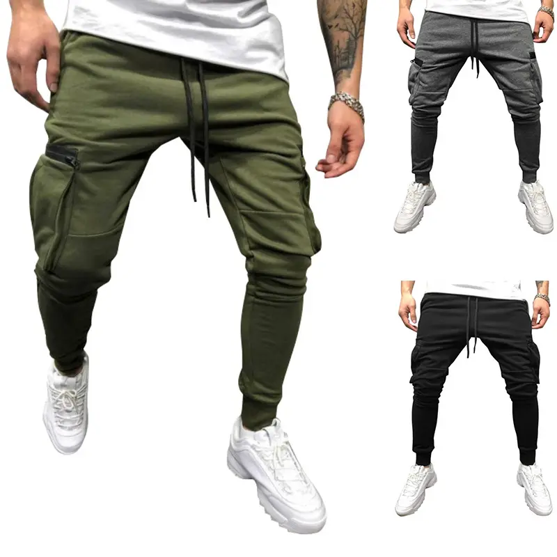 Herren Jogginghose im Drop-Crotch‑Streetwear‑Look mit Cargo‑Taschen und schmalem Bein Drune